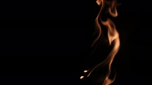 Fire flames on black background