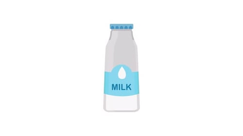 Flat Design Milk Bottle Icon Reveal Animation