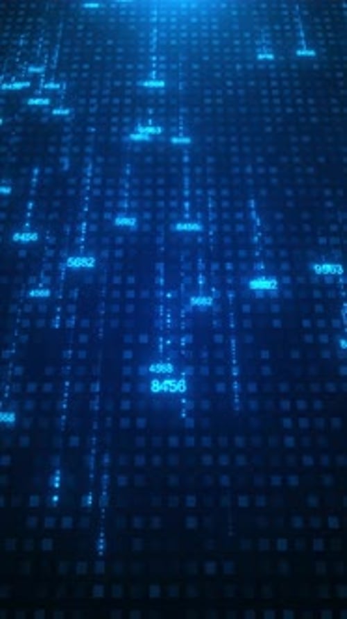 Shiny artistic digital data lines travel inside future tunnel. Concept artificial intelligence techn