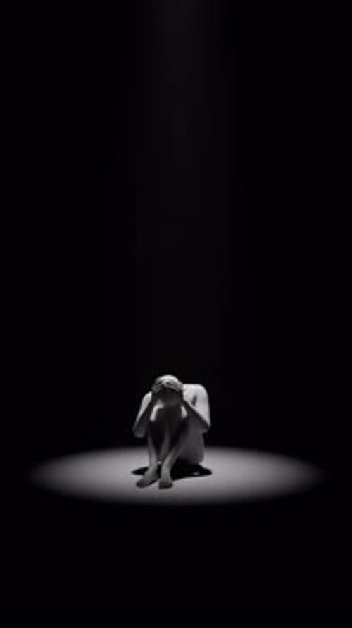 Minimalist 3D Human Figure Spotlight Animation