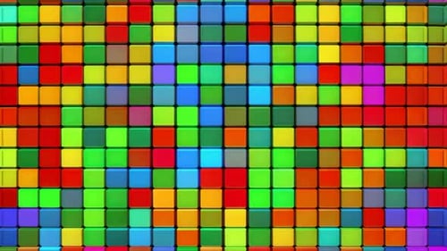Abstract Multi Colored 3D Cubic Mosaic Pattern Loop