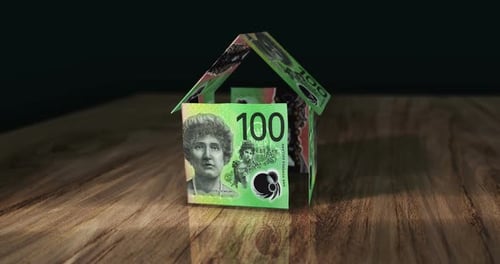 Australia Australian Dollar 100 AUD money banknotes paper house on the table