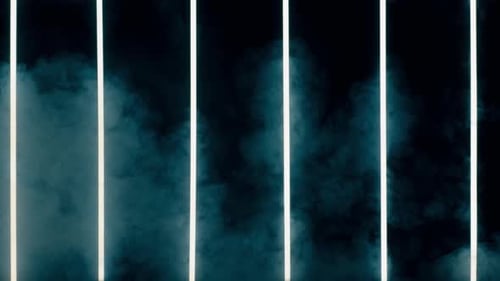 Colored Neon Light with Smoke