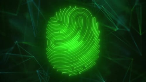 Digital Biometric Fingerprint Background Animation
