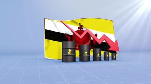 Brunei Oil Revenue And Reserves Decline With Red Arrow