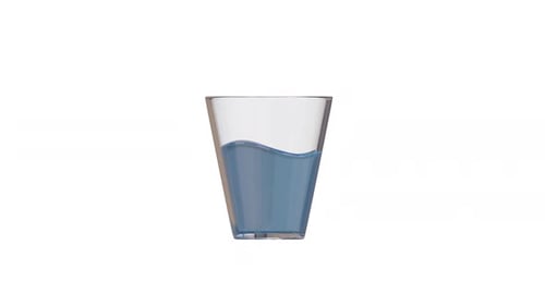 Animated Glass of Blue Water with Wavy Liquid