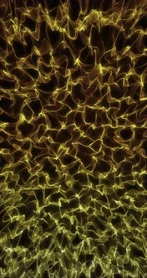 Dynamic Vertical Background of Golden Glowing Particle Waves