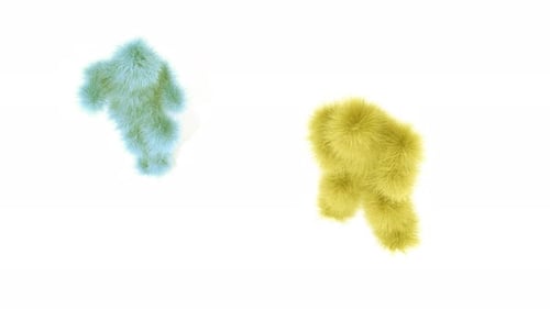 Playful Abstract Fluffy Forms Jiggling Animation