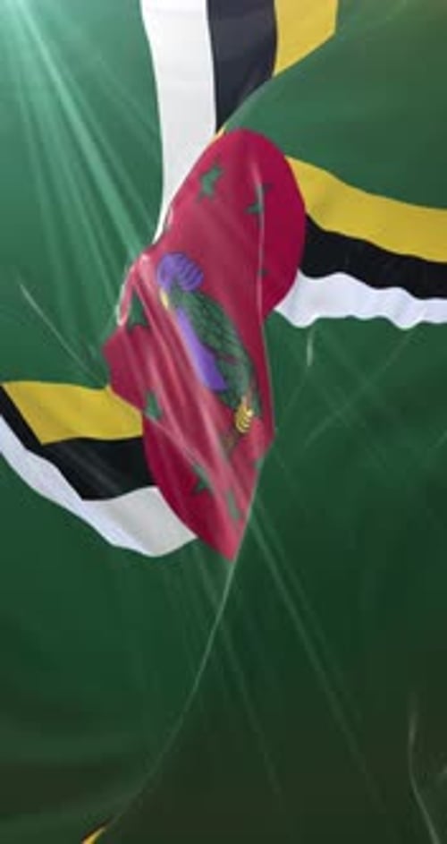 Dominica Flag Waving Vertical Loop Animation