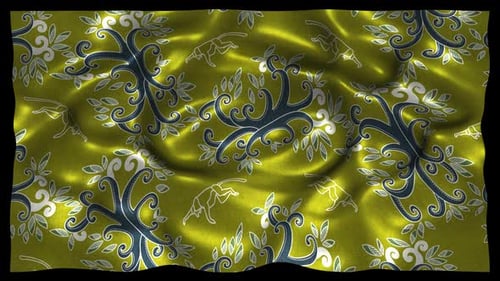 Tissu en soie à motif ethnique indonésien Wave Alpha Songket Batik Kalimantan Utara Bekantan Pakis