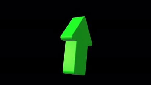 Animated Green 3D Up Arrow Icon