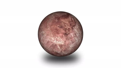 Animated fictional planet makemake rotating his own axis. planet on white background. Vd_1261