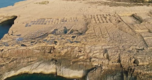 Salt Plant in Zebbug on the Island of Gozo Malta Aerial View