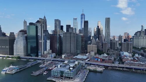 Skyscrapers City Scape Downtown New York Skyline Buildings Beautiful Real Estate Day Time