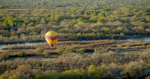 Hot Air Balloons Above Albuquerque, New Mexico at Sunset Adventure