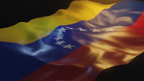 Venezuela Flag Waving Loop with Realistic Fabric Texture