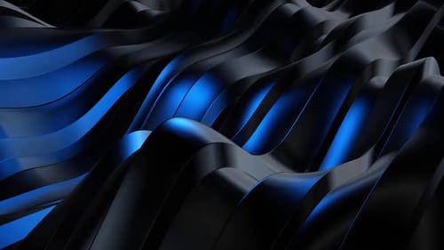 Fluid Dark Blue Abstract Wave Ribbons Seamless Loop