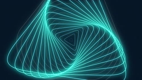 Abstract Neon Triangle Tunnel Rotating Loop Background