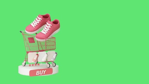 3D E-commerce Shopping Cart Product Display Animation