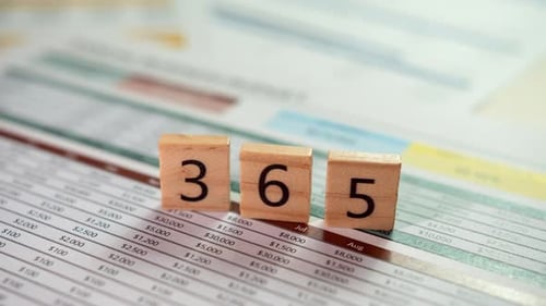 Zoom in business insights 365 days of data analysis office environment analytical perspective