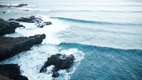 Incredible Aerial View From Drone on Mountain with Ocean Scenery of the Volcanic Island of Tenerife