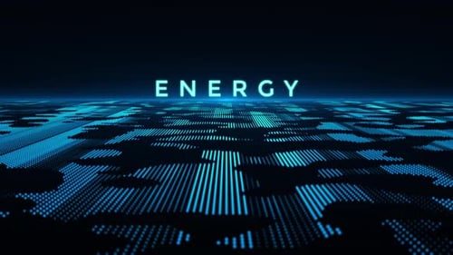 Fond numérique et animation de texte - Énergie
