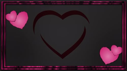 Elegant Animated Hearts Love Frame with Shimmering Border
