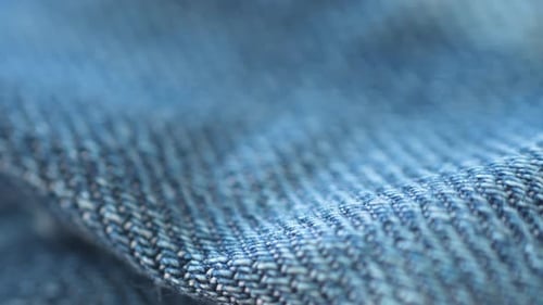 Extreme Close Up of Blue Denim Texture