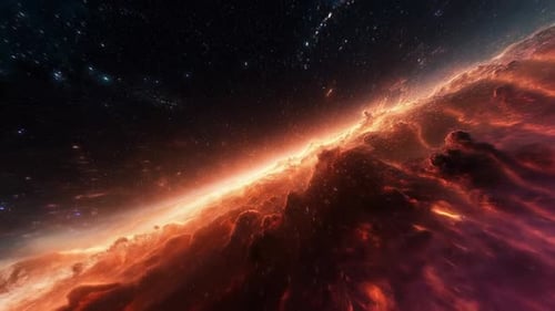 Cinematic Flight Through Colorful Nebula