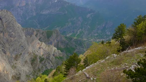 Aerial Video of a Young Woman Tourist Visitng the Grlo Sokolovo Canyon