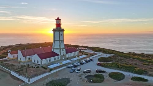 Lighthouse on Cabo Espichel Cape Espichel on Atlantic Ocean