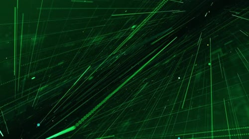 Green digital line and grid data matrix simulation perspective technology abstract background