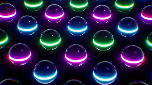 Glowing Neon Light Sphere Vj Loop