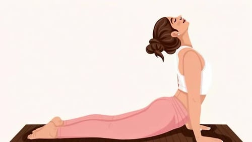 Femme pratiquant une posture de yoga pour chien orientée vers le haut, pleine conscience, bien-être, relaxation - Mode de vie sain