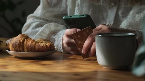 Paying Online Person Making Payments on Ecommerce Sites with Bank Card