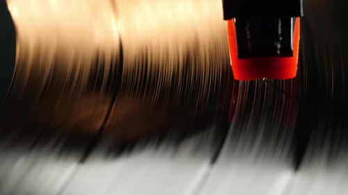 Vinyl Record Spinning on a Turntable