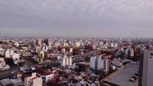 Buenos aires Argentina aerial shot of buildings in a residential part of the metropoli