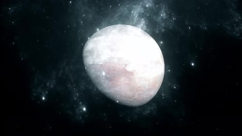 Rotating Planet in Starry Space Background