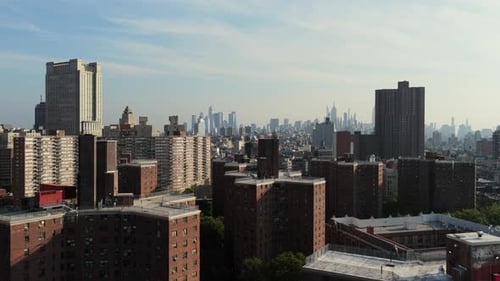 Aerial View of New York City's Skyline Capturing Iconic Landmarks and the Tranquil Beauty of NYC at