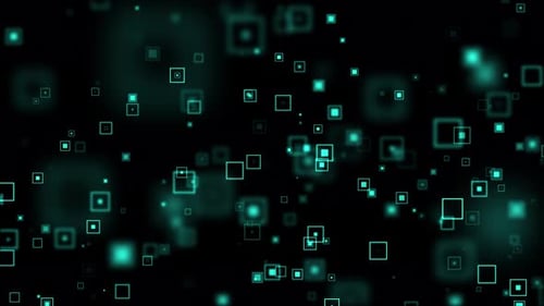 Futuristic Digital Squares and Dots Data Flow Background Loop