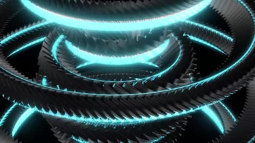 Futuristic Neon Geometric Tunnel Animation