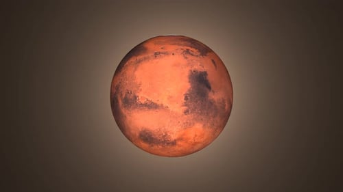 Front view of Mars planet from space, 3d mars planet rotating 360 degree with soft lighting. 1483