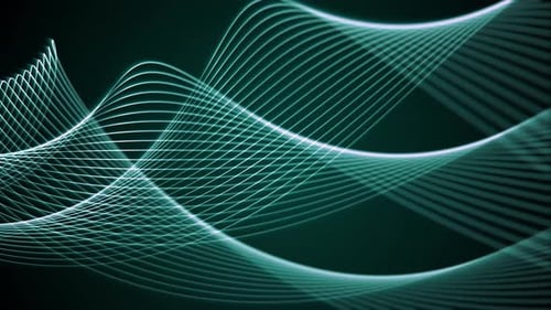 Looped elegant screensaver with curvy strings smoothly floating on