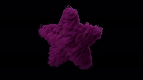 Rotating Fluffy Purple Star Abstract 3D Animation