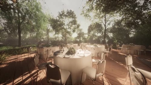 Unoccupied Restaurant with Tables Waiting to Be Filled