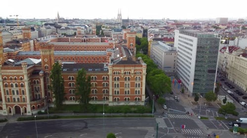 Panoramic aerial view of the city of Vienna, Austria.