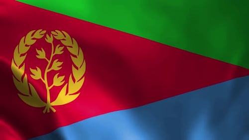 Eritrea National Flag Waving Realistic 3D Animation