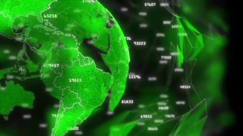 Green Globe With Plexus Effect