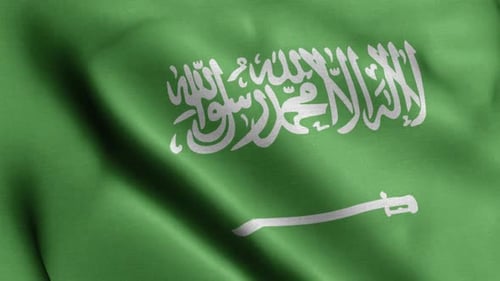 Realistic Waving Flag of Saudi Arabia Loopable Animation