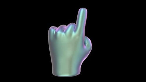 HandClick Icon Iridescent social media aesthetics on a transparent alpha